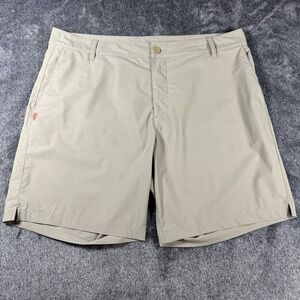 Rhone Commuter Shorts Tan Beige Button Close 36 x 7 Performance Stretch Golf